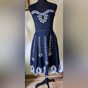 ANTHROPOLOGIE Dress by Designer Beth Bowley-Beautiful Fit&Flare Dress W6